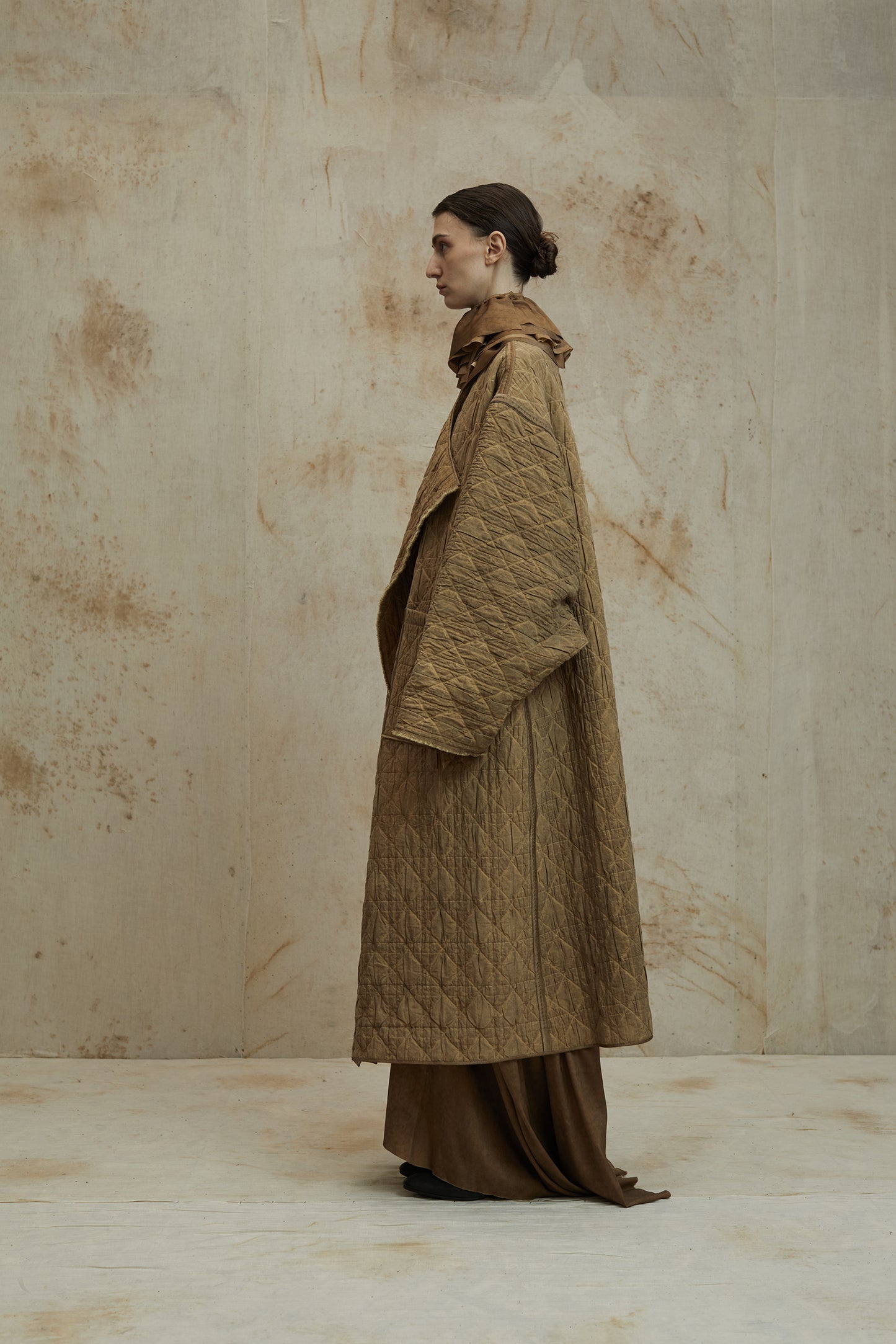 Vintage Loose Clip Wool Quilted Cotton Coat
