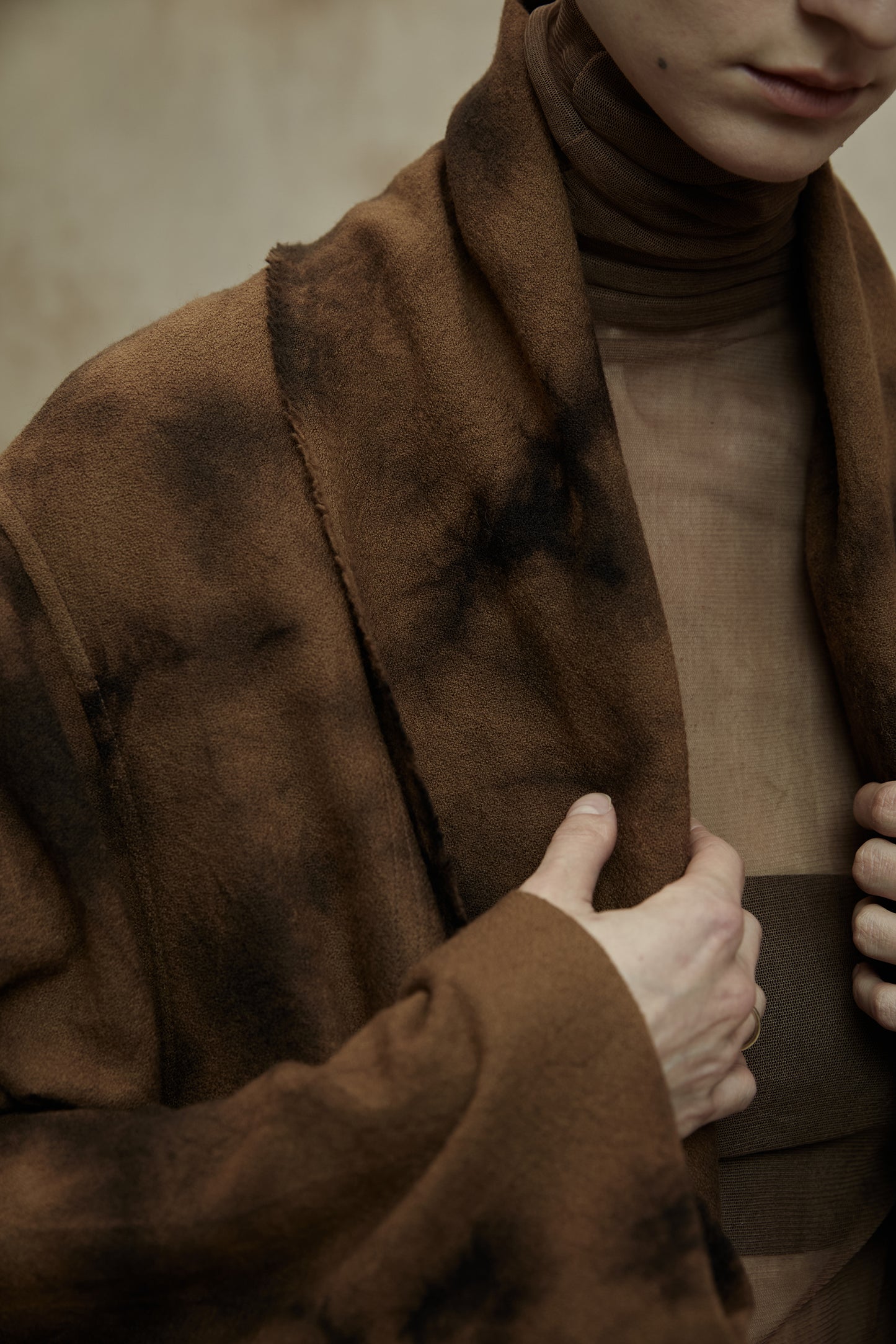 Plant Dyed Wool Irregular Coat