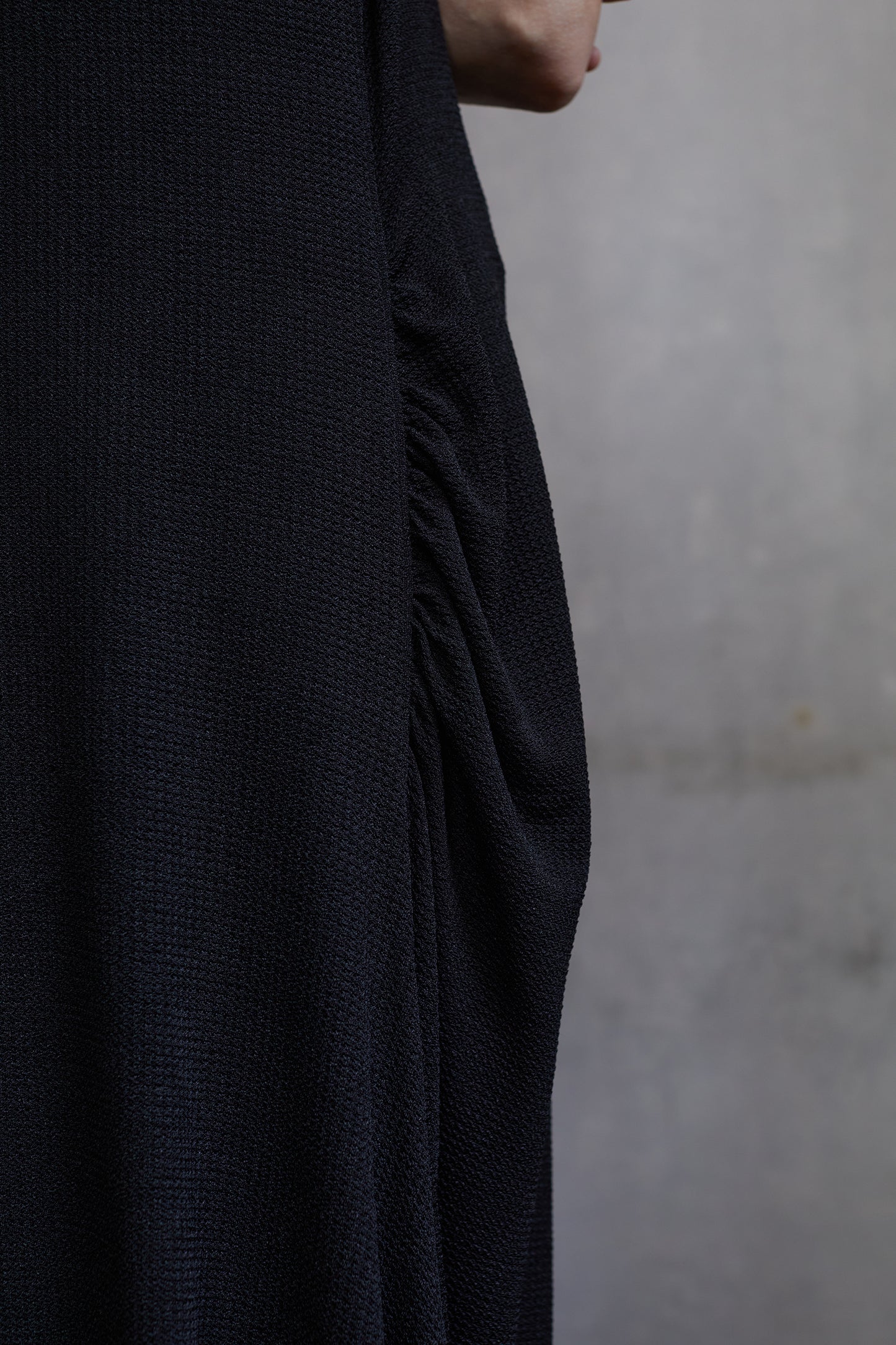 Black Textured Knit Twist Cami Dress
