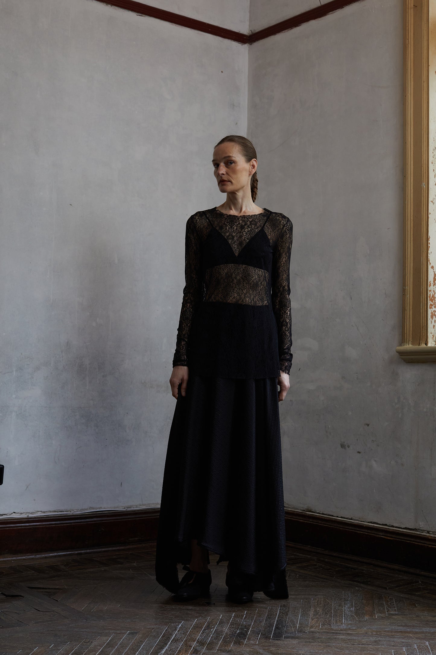 Stretchy vintage lace lined tops
