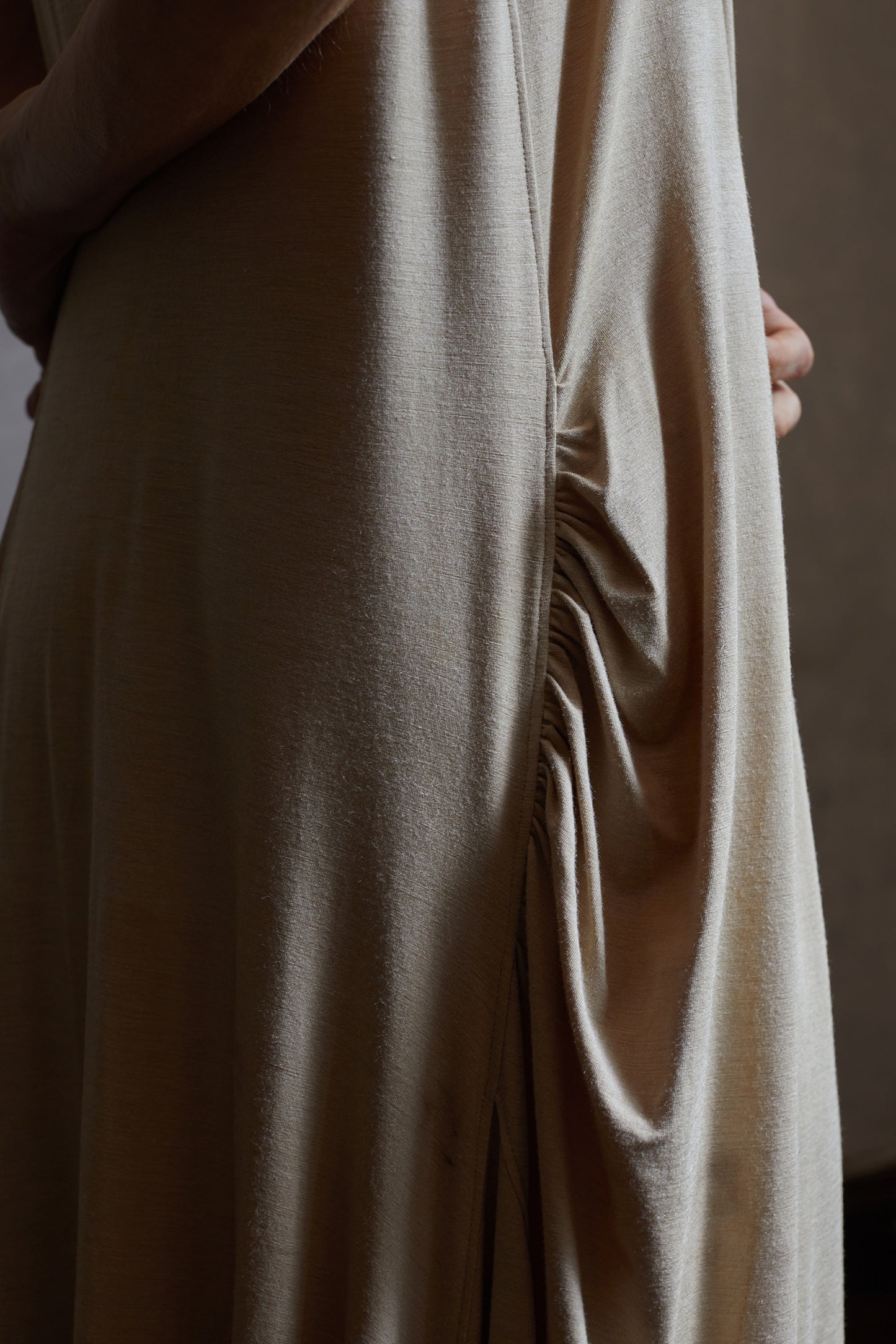 Quercus sericea, vegetable dyed, knitted twisted camisole dress