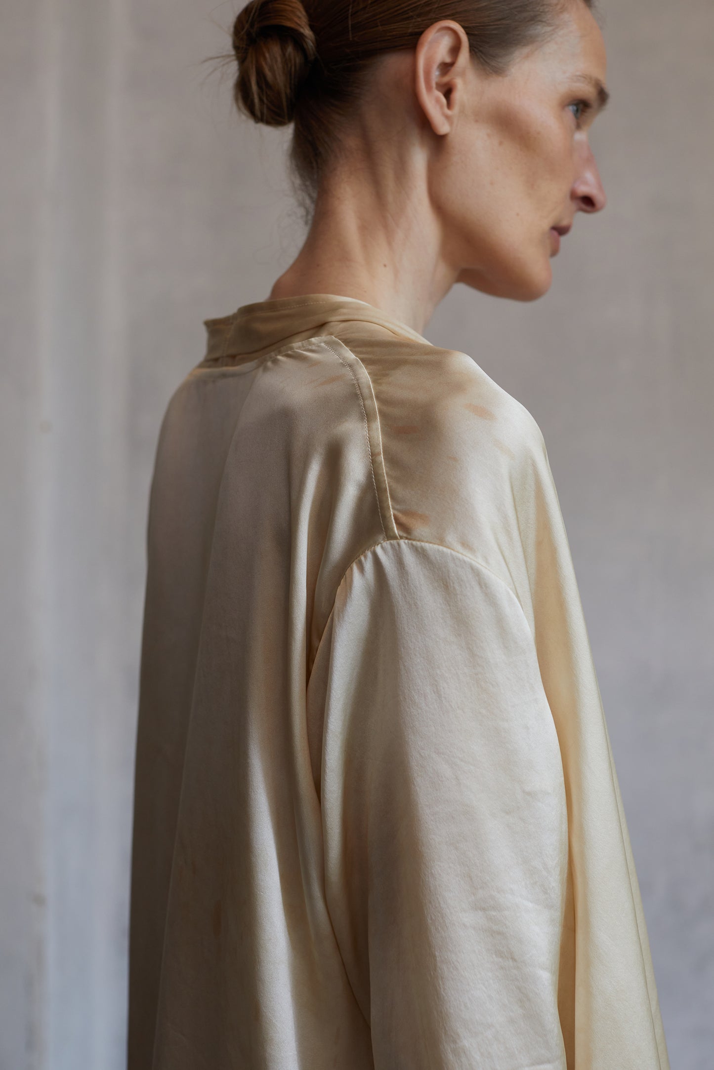 Tea Dyeing Plant Dyeing Silk Irregular Flowing Jacket