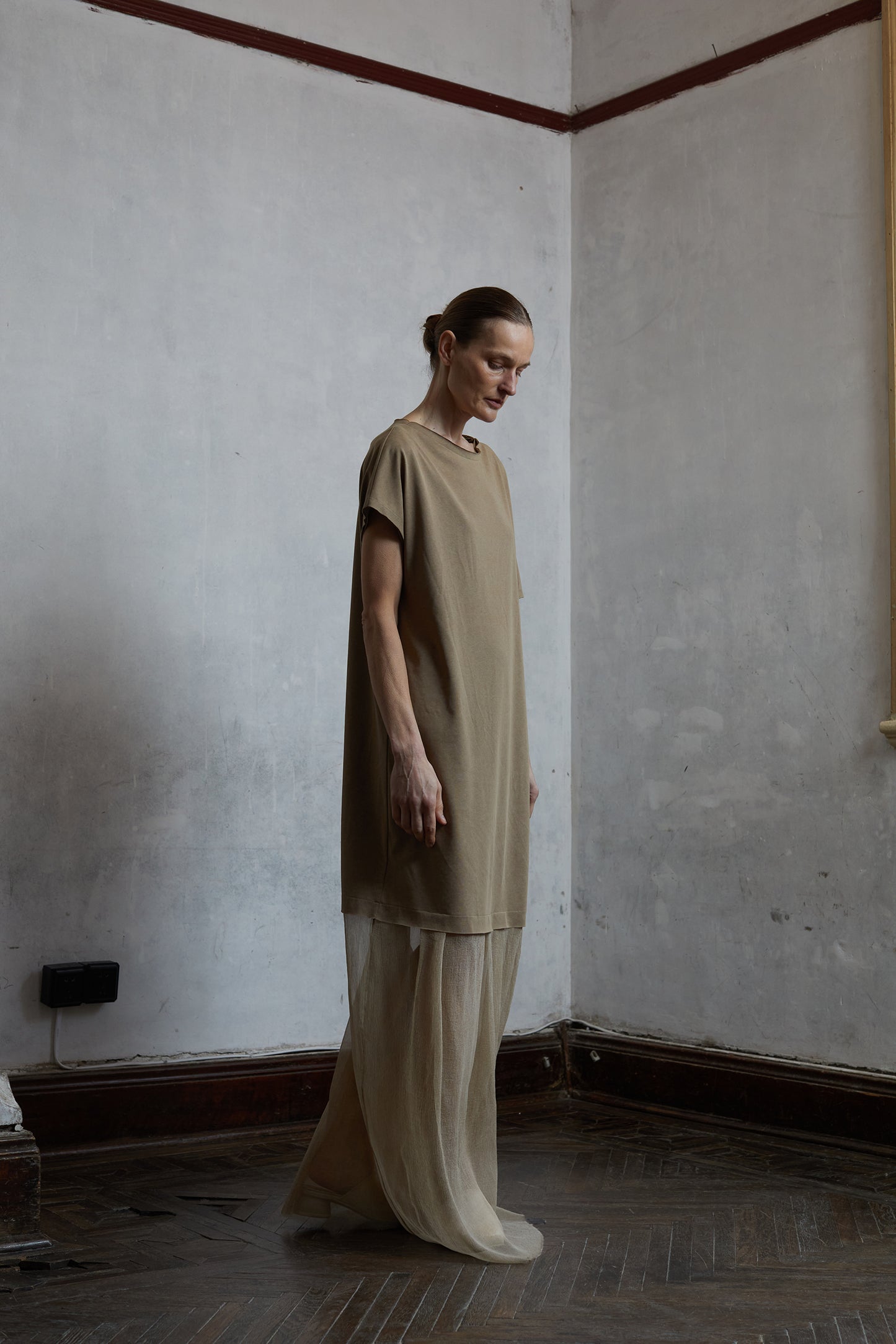 Dyed Knit Patchwork Mulberry Silk Dress