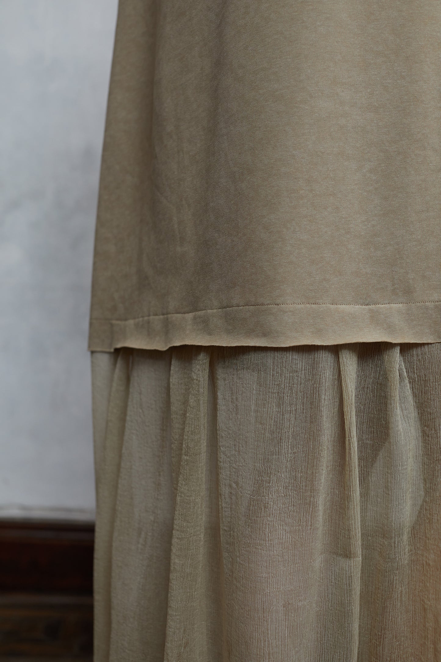 Dyed Knit Patchwork Mulberry Silk Dress