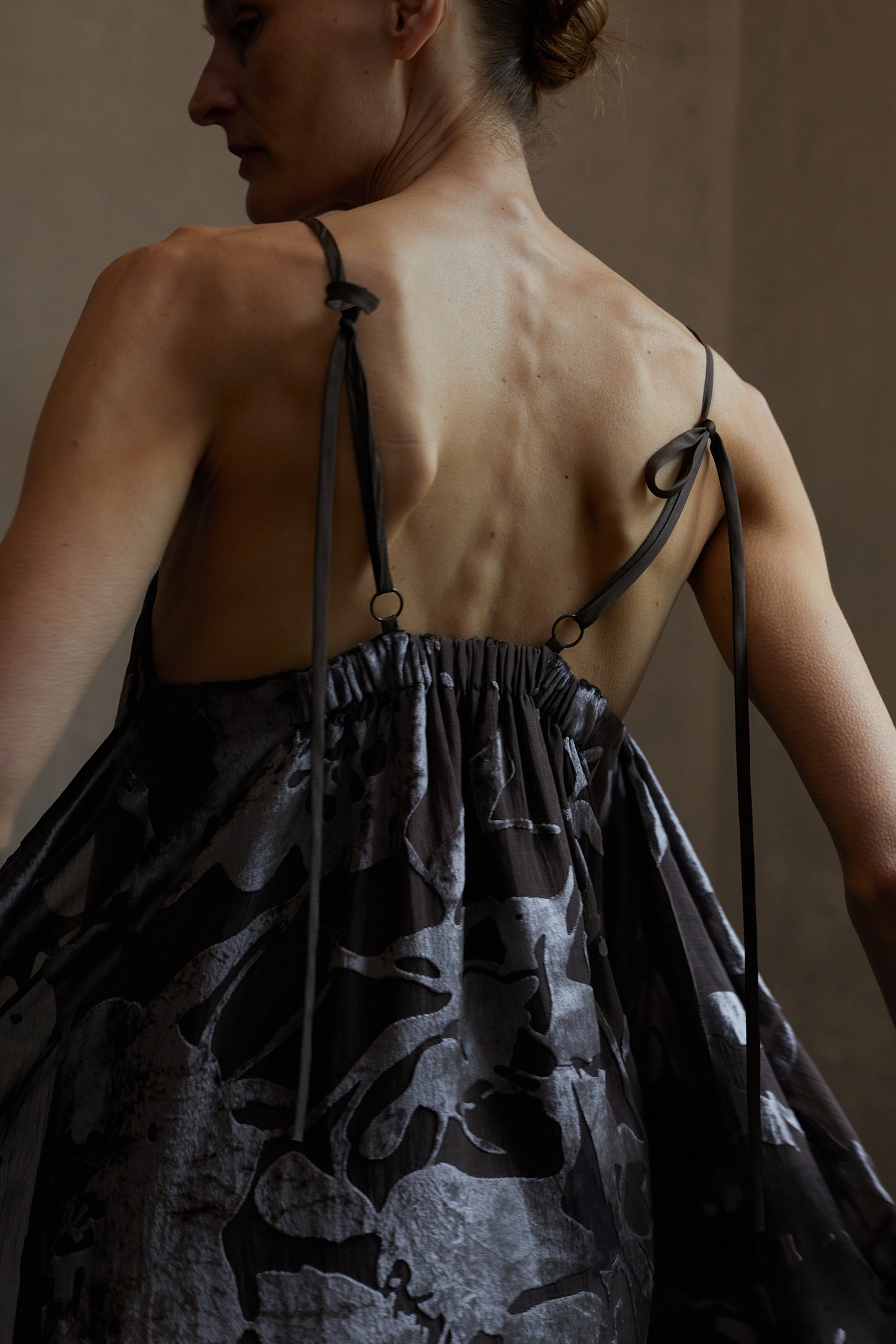 Silk Organza Burnout Layered Camisole Skirt and Pants Set