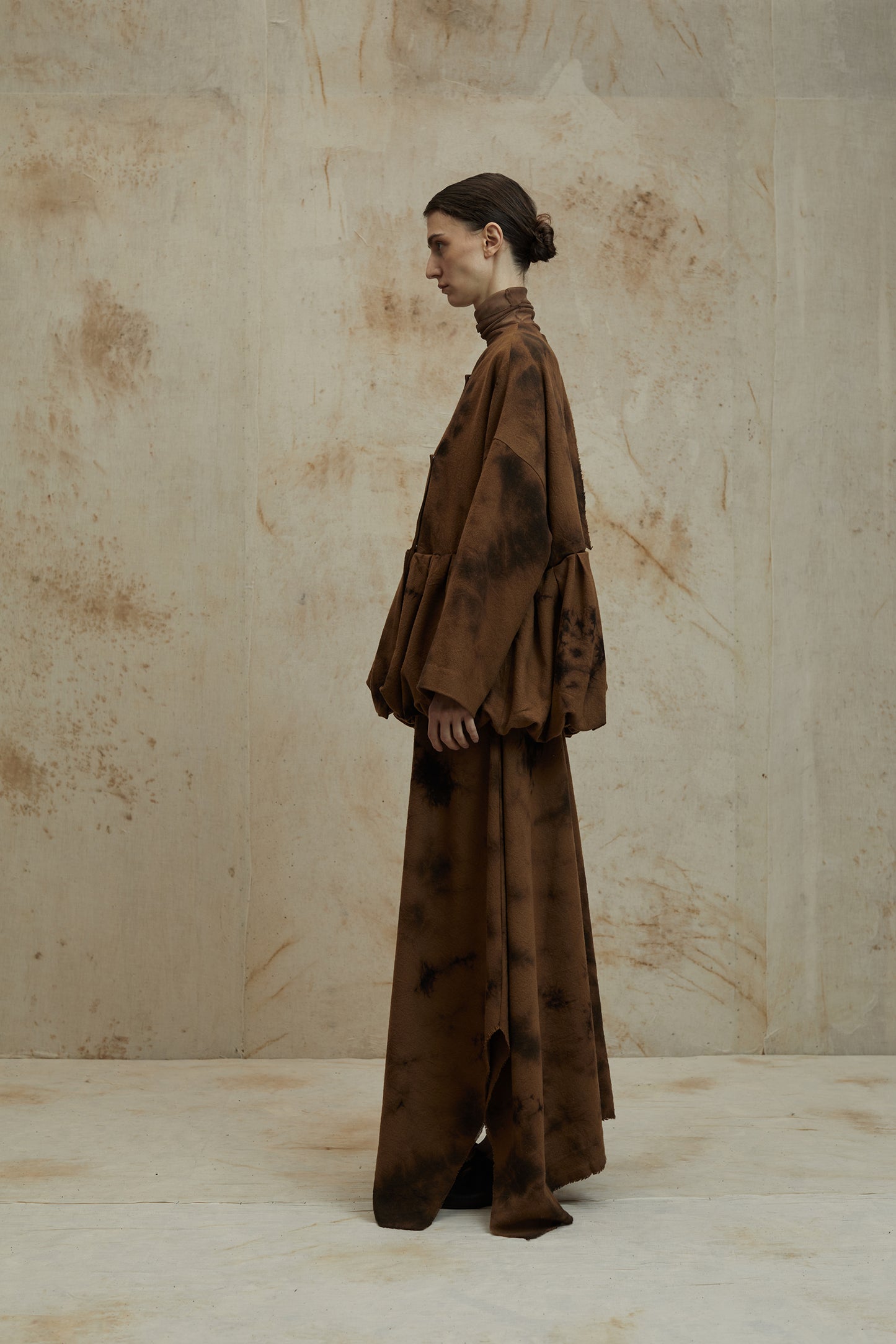 Dyed Wool Short Pod Jacket Skirt Set
