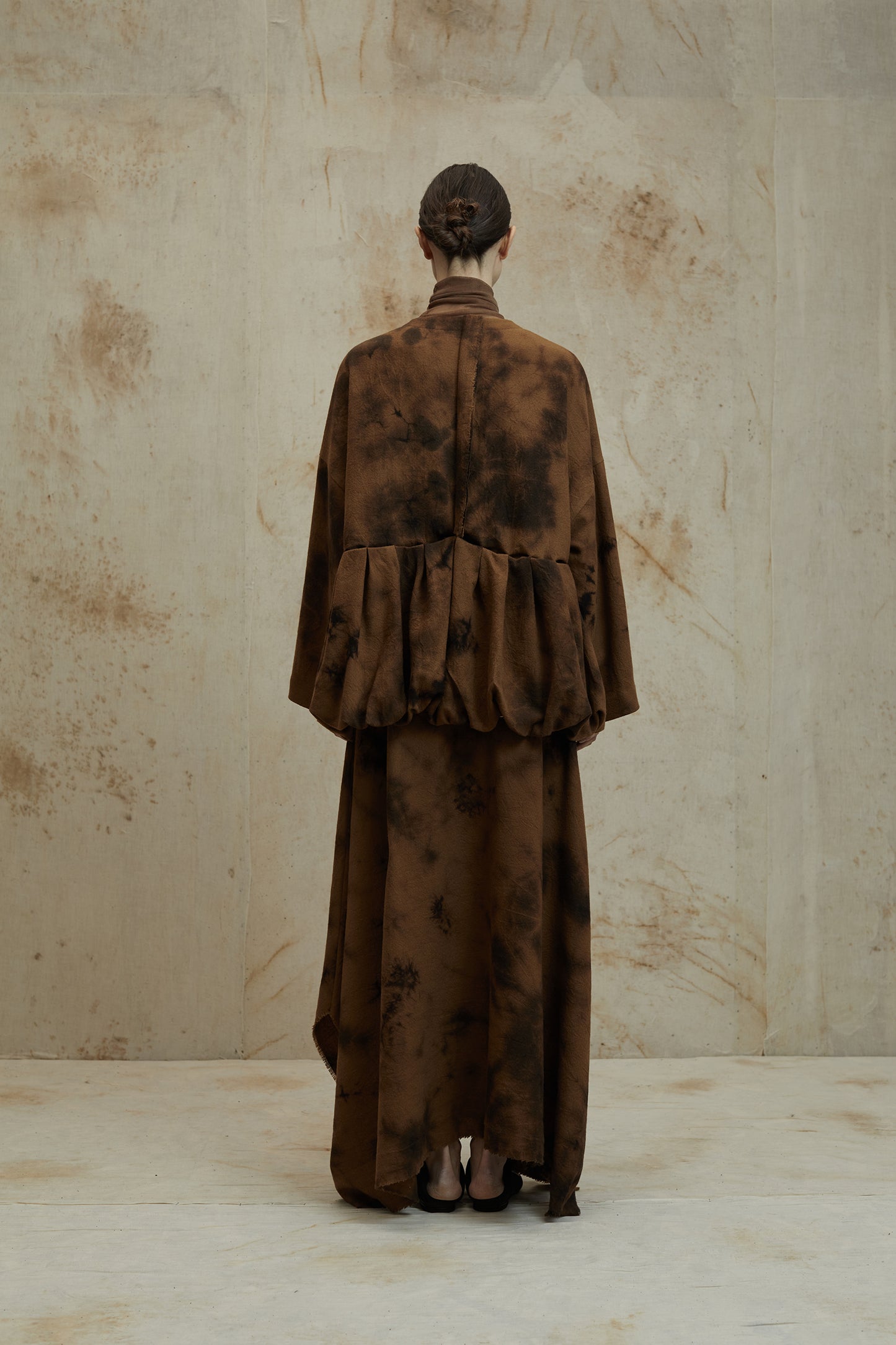 Dyed Wool Short Pod Jacket Skirt Set