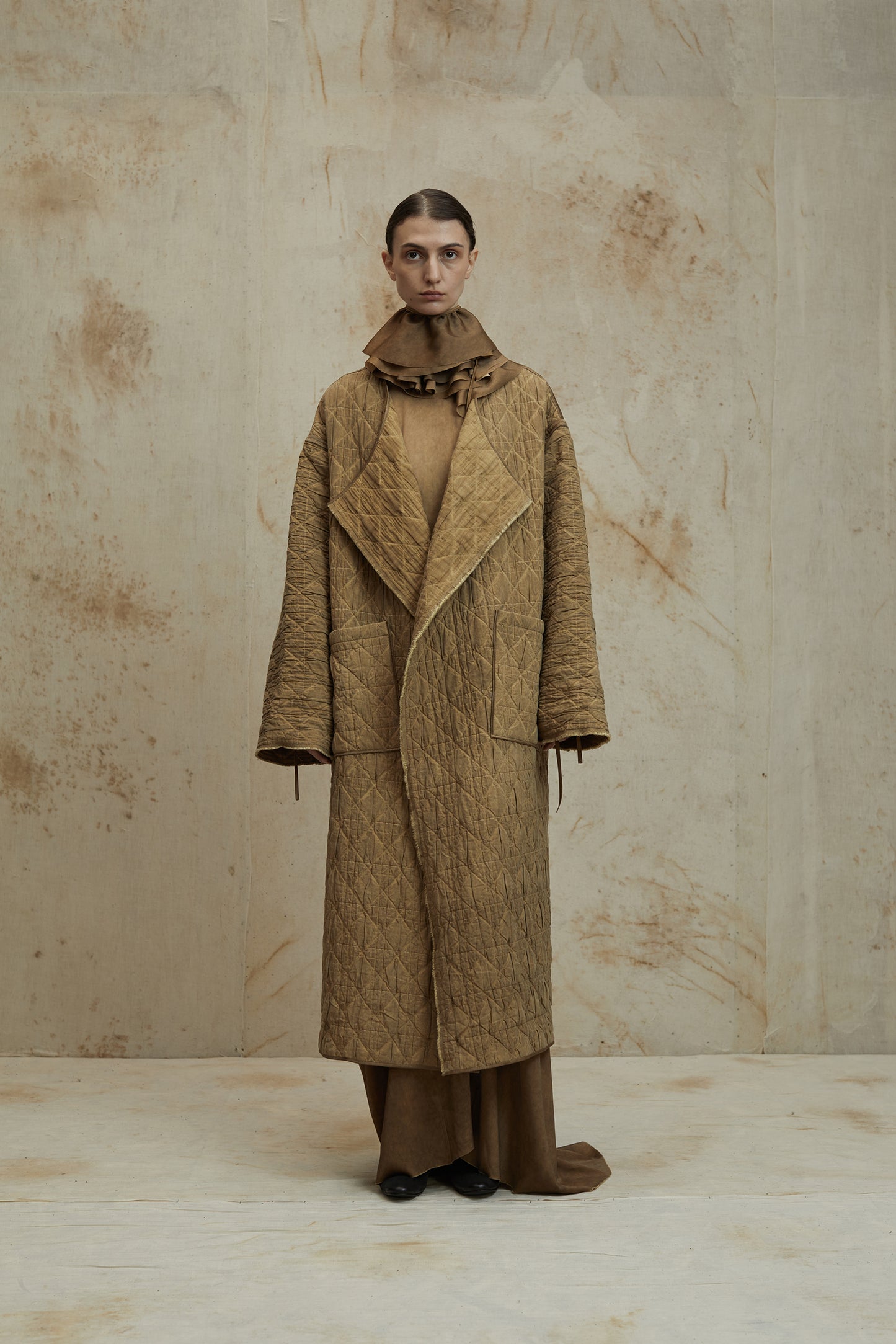 Vintage Loose Clip Wool Quilted Cotton Coat