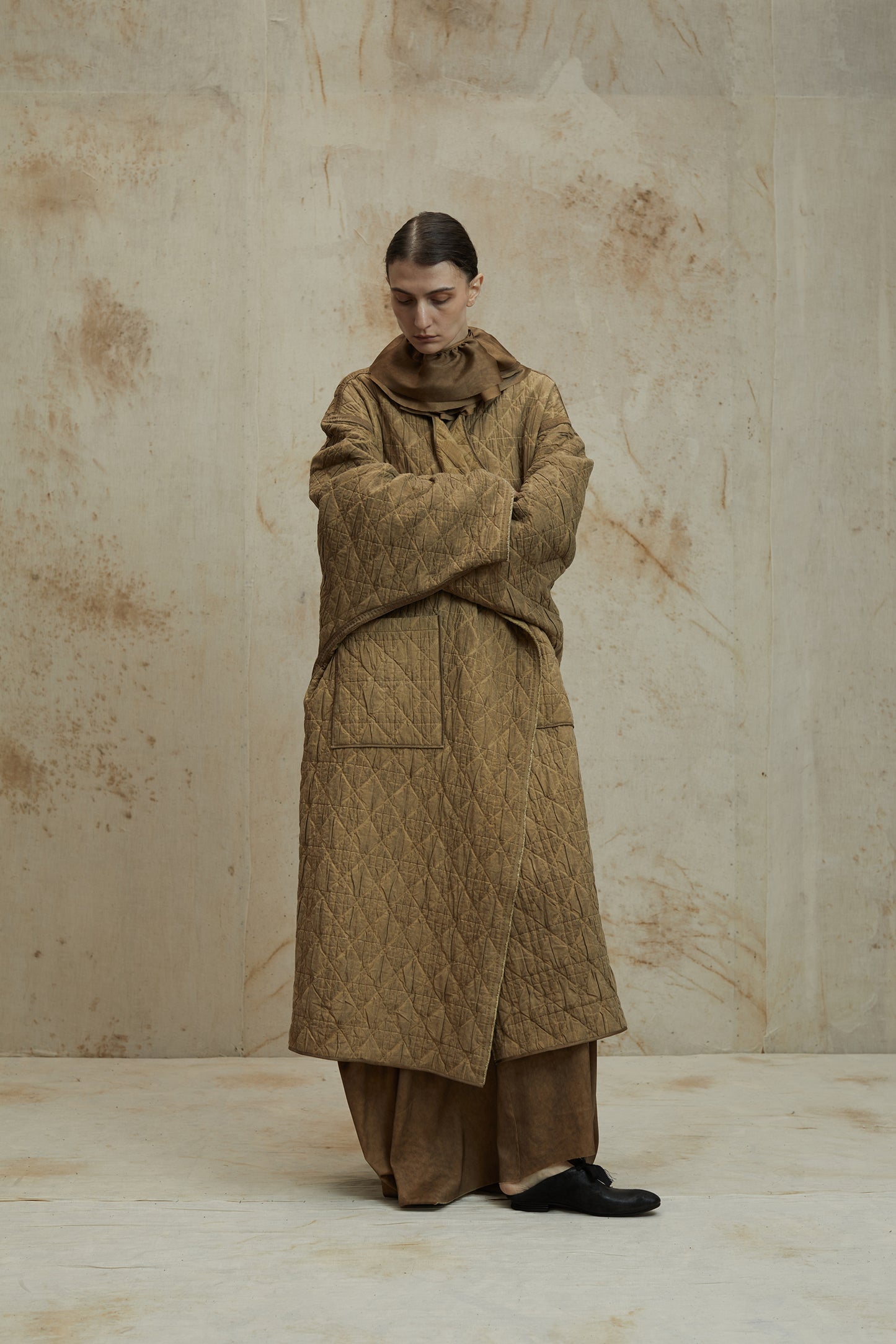 Vintage Loose Clip Wool Quilted Cotton Coat