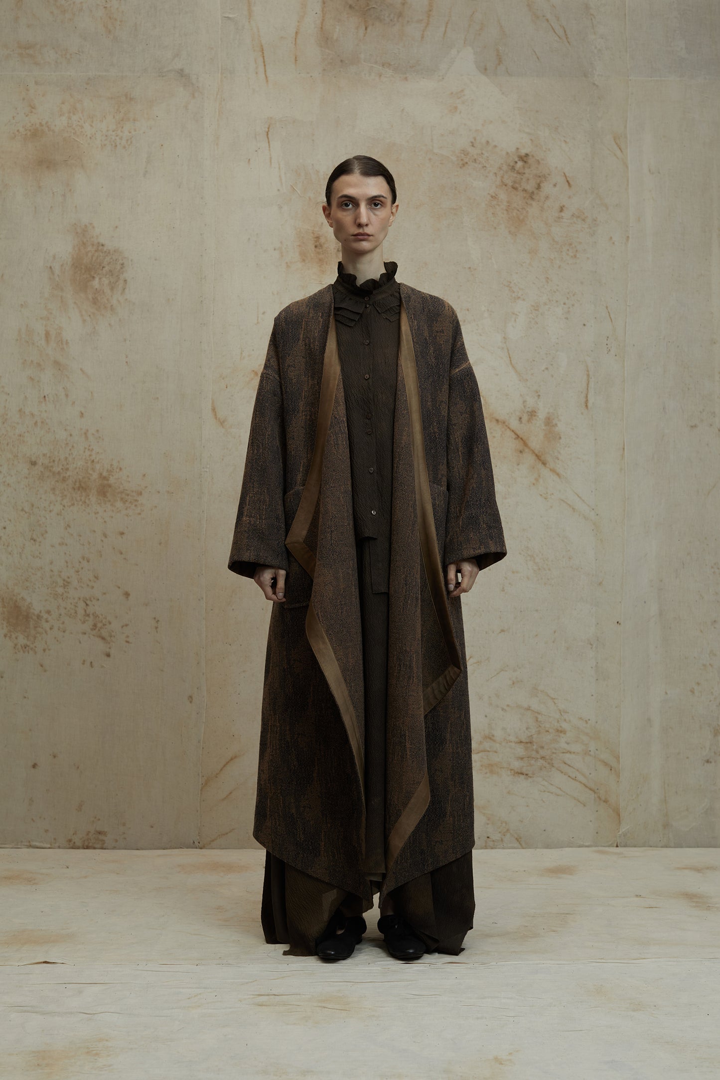 Retro Brown Dark Wool Coat