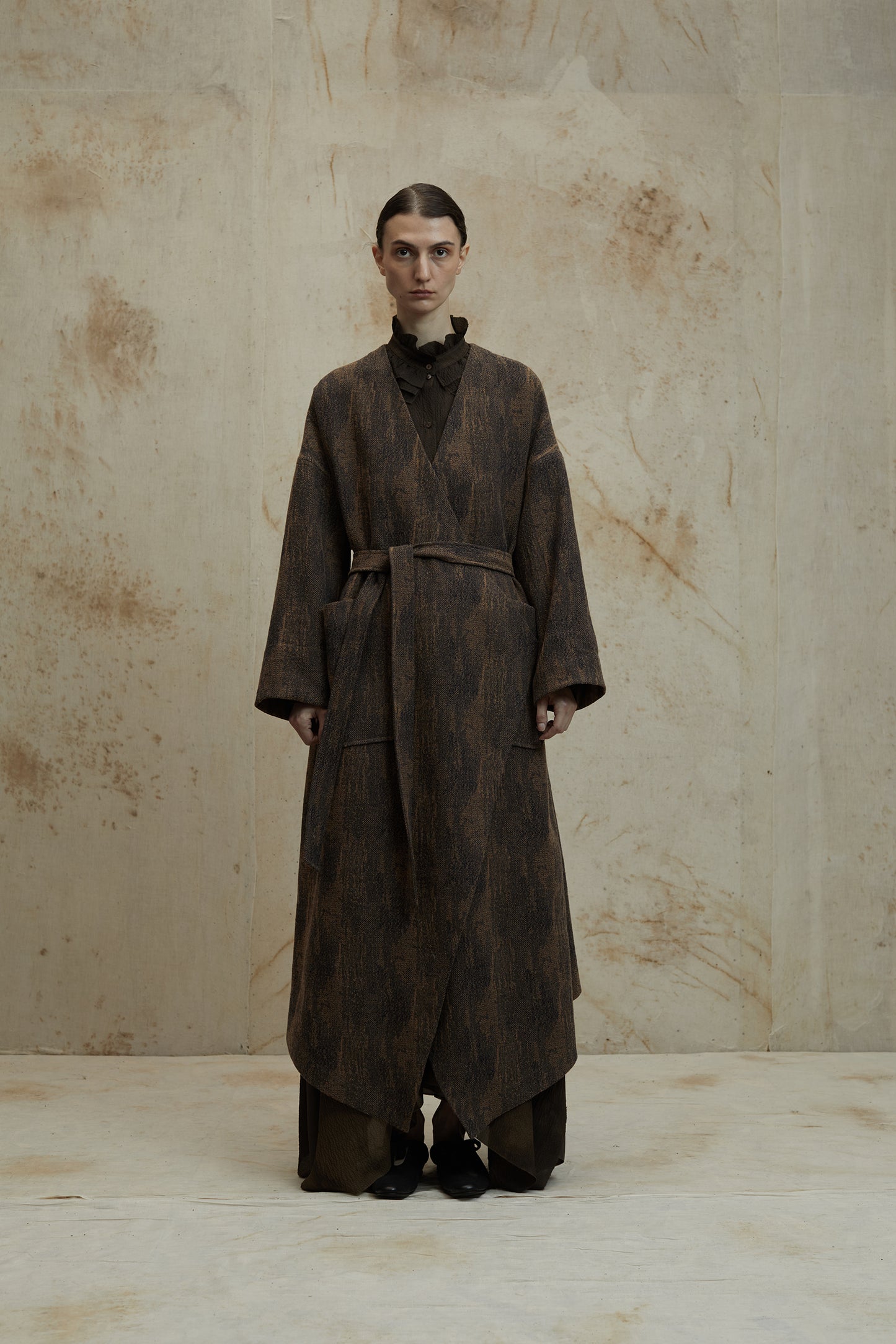 Retro Brown Dark Wool Coat