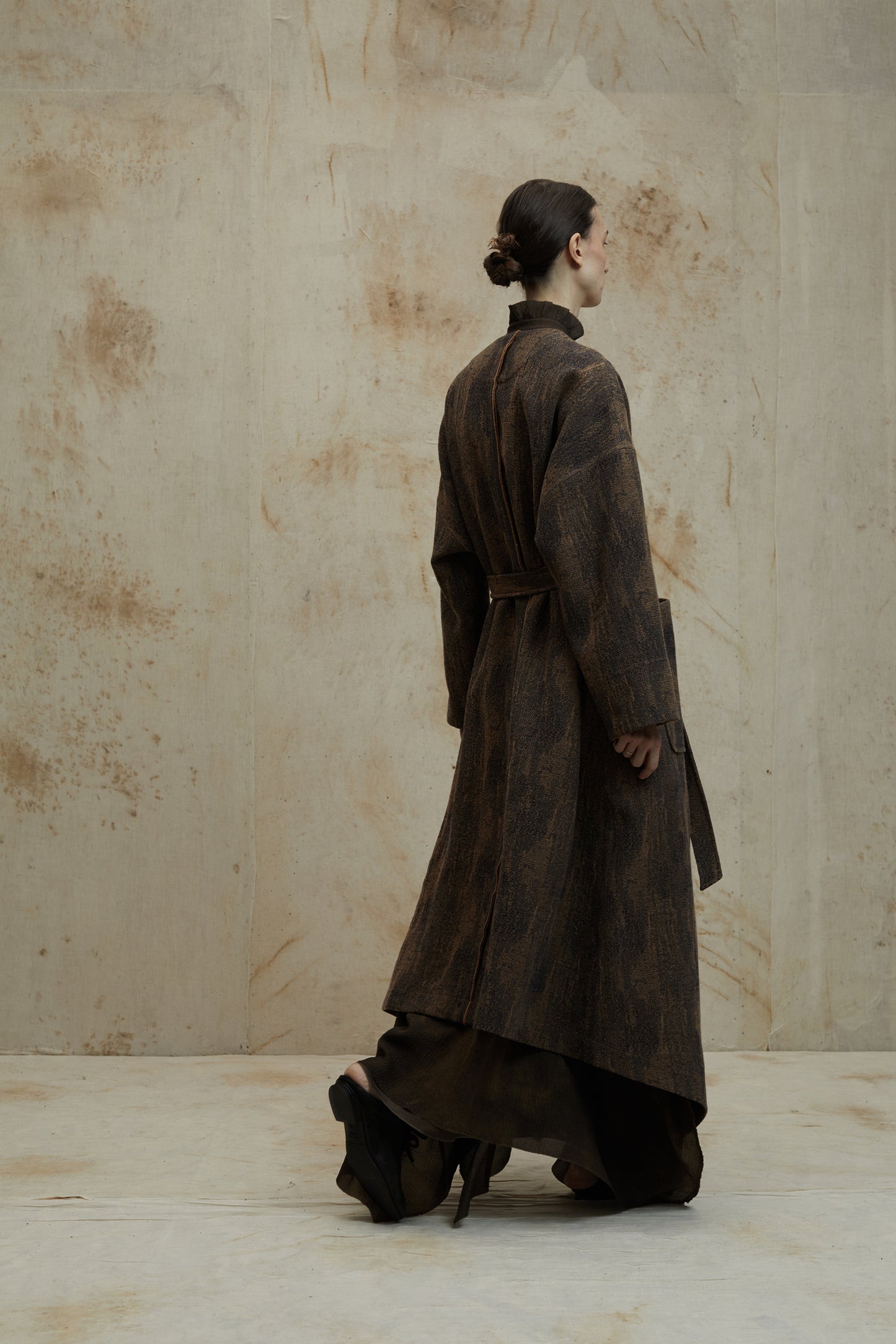 Retro Brown Dark Wool Coat