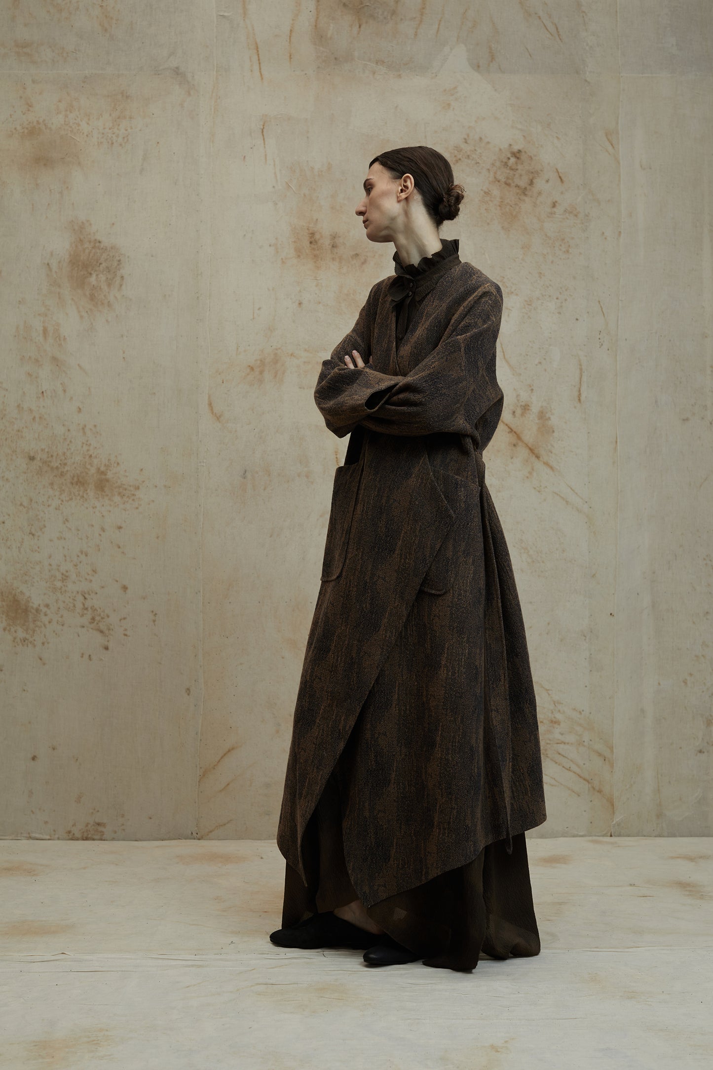 Retro Brown Dark Wool Coat