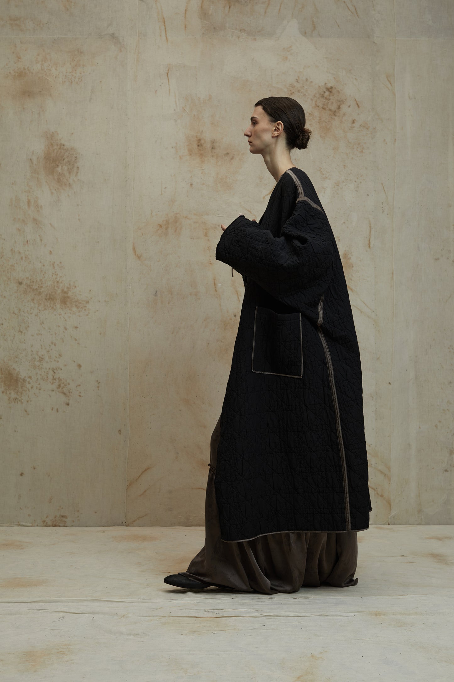 Vintage Loose Clip Wool Quilted Cotton Coat