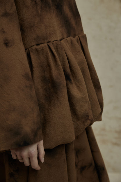 Dyed Wool Short Pod Jacket Skirt Set