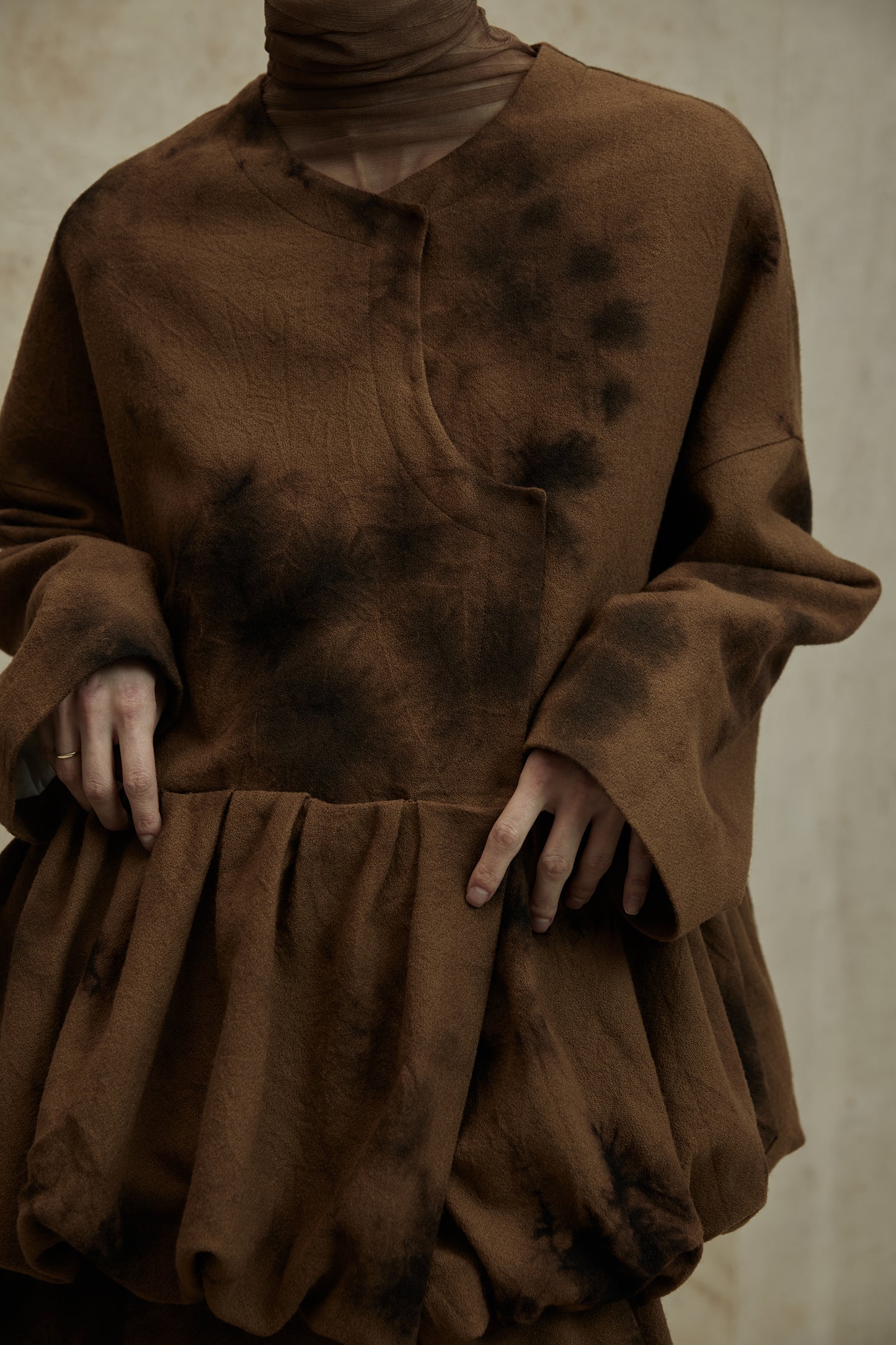 Dyed Wool Short Pod Jacket Skirt Set