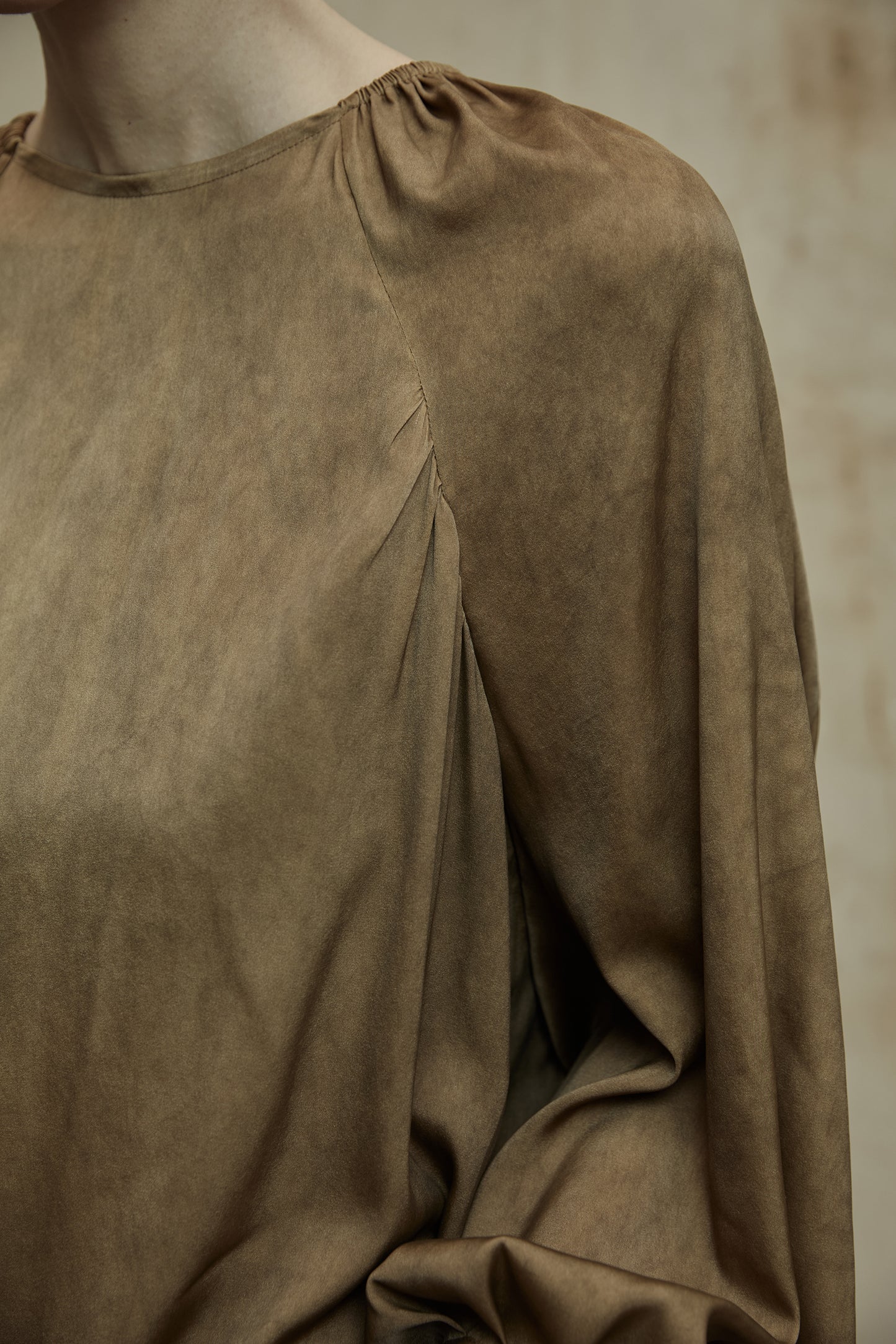 Silk long classic dress Ruffle design