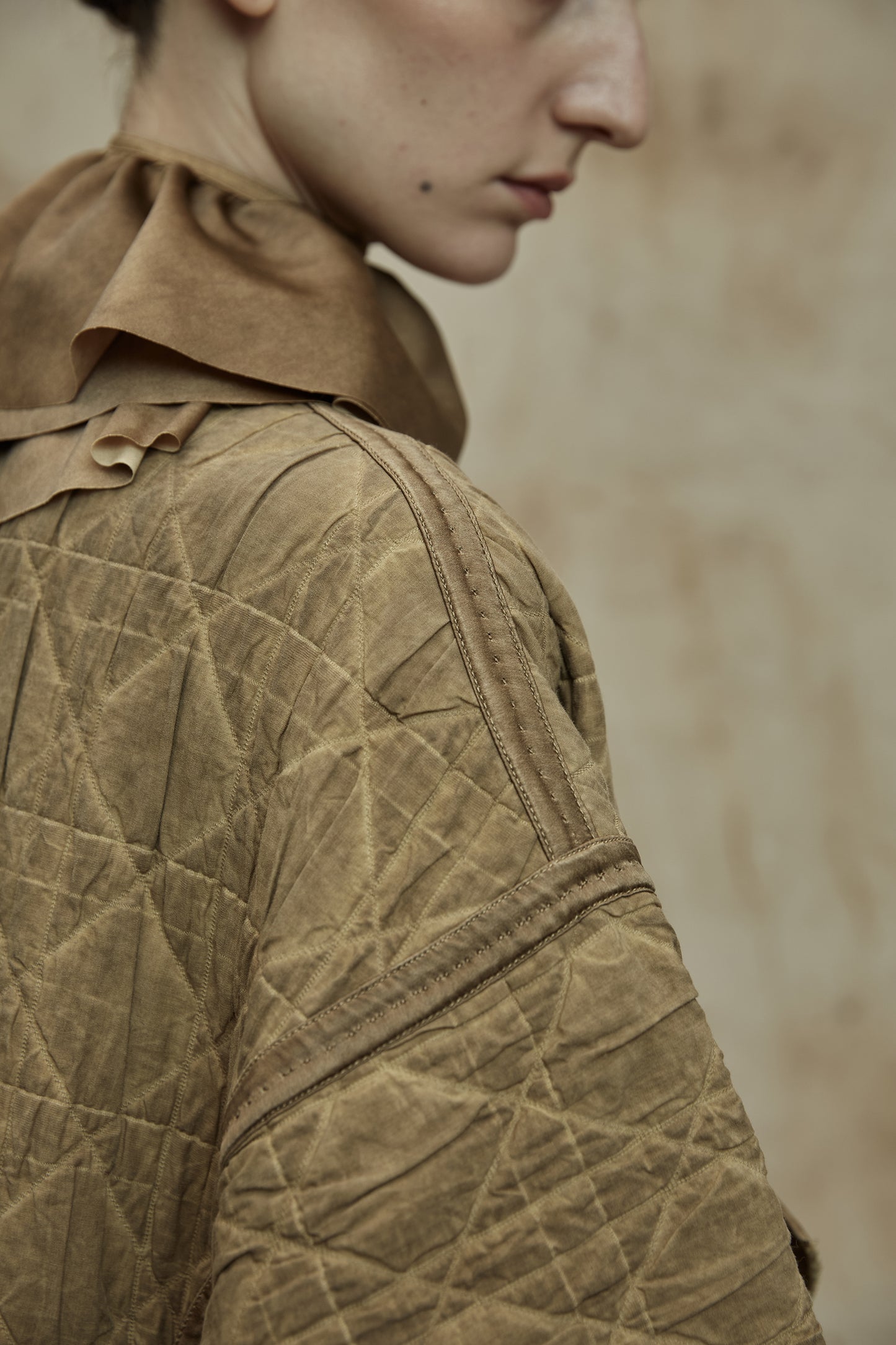 Vintage Loose Clip Wool Quilted Cotton Coat