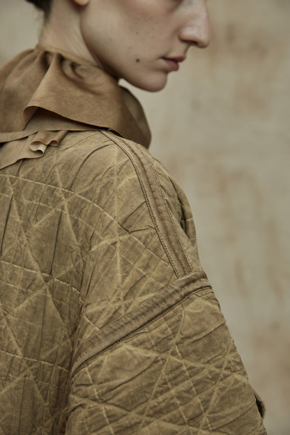 Vintage Loose Clip Wool Quilted Cotton Coat
