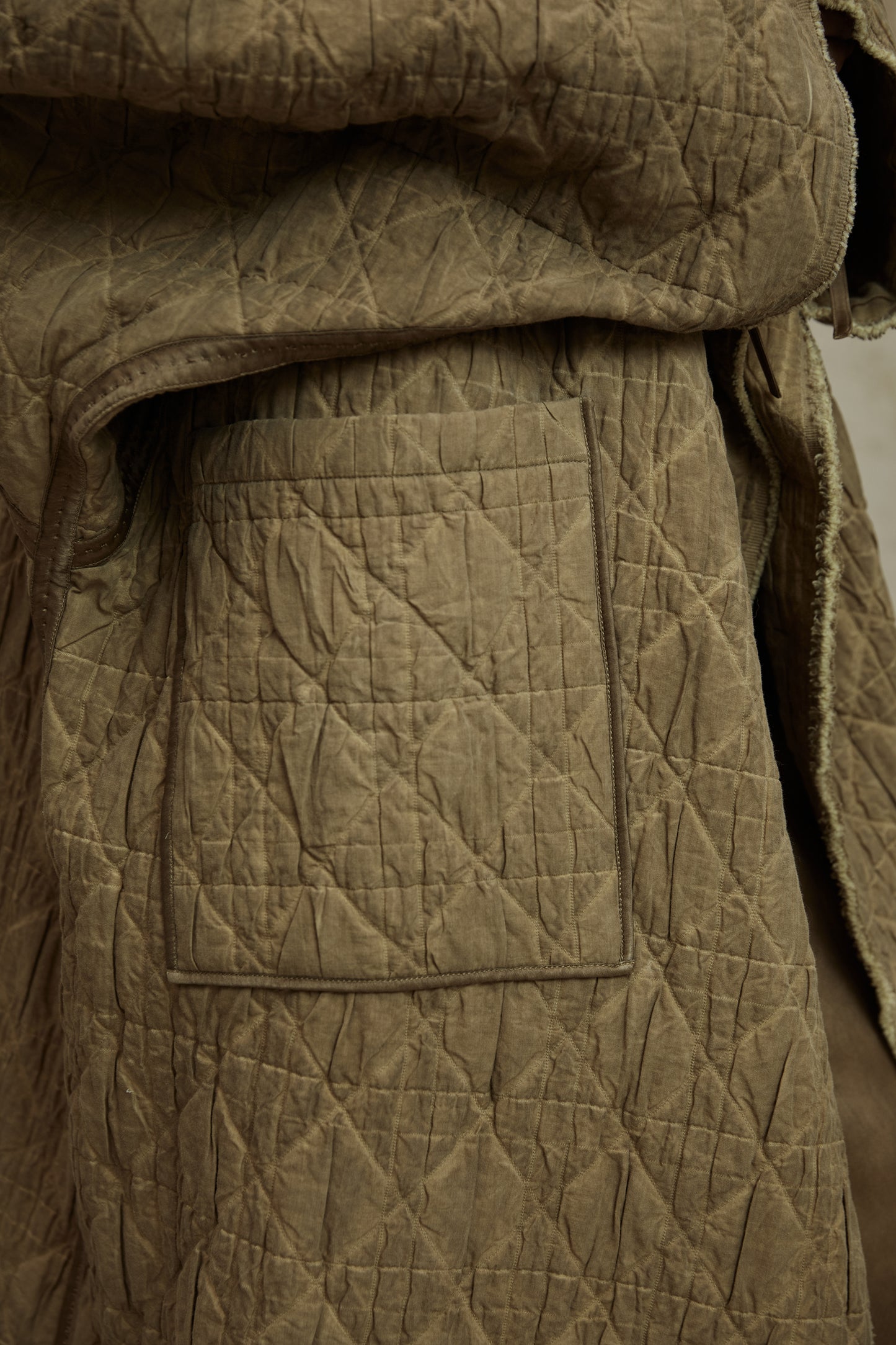 Vintage Loose Clip Wool Quilted Cotton Coat