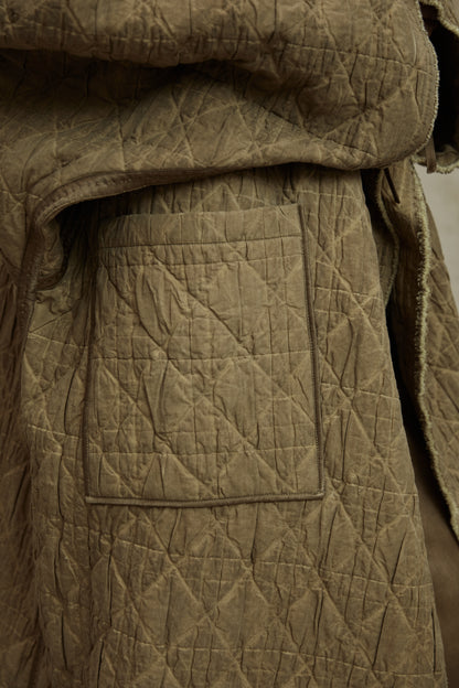 Vintage Loose Clip Wool Quilted Cotton Coat