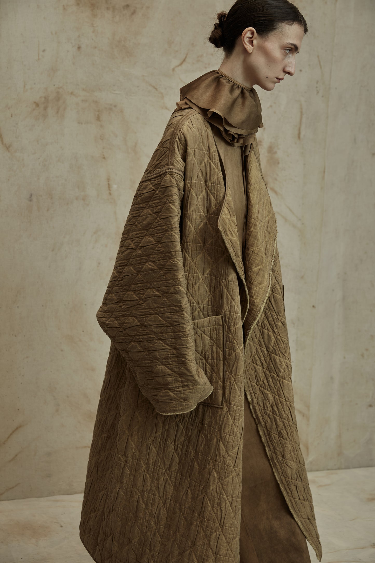 Vintage Loose Clip Wool Quilted Cotton Coat