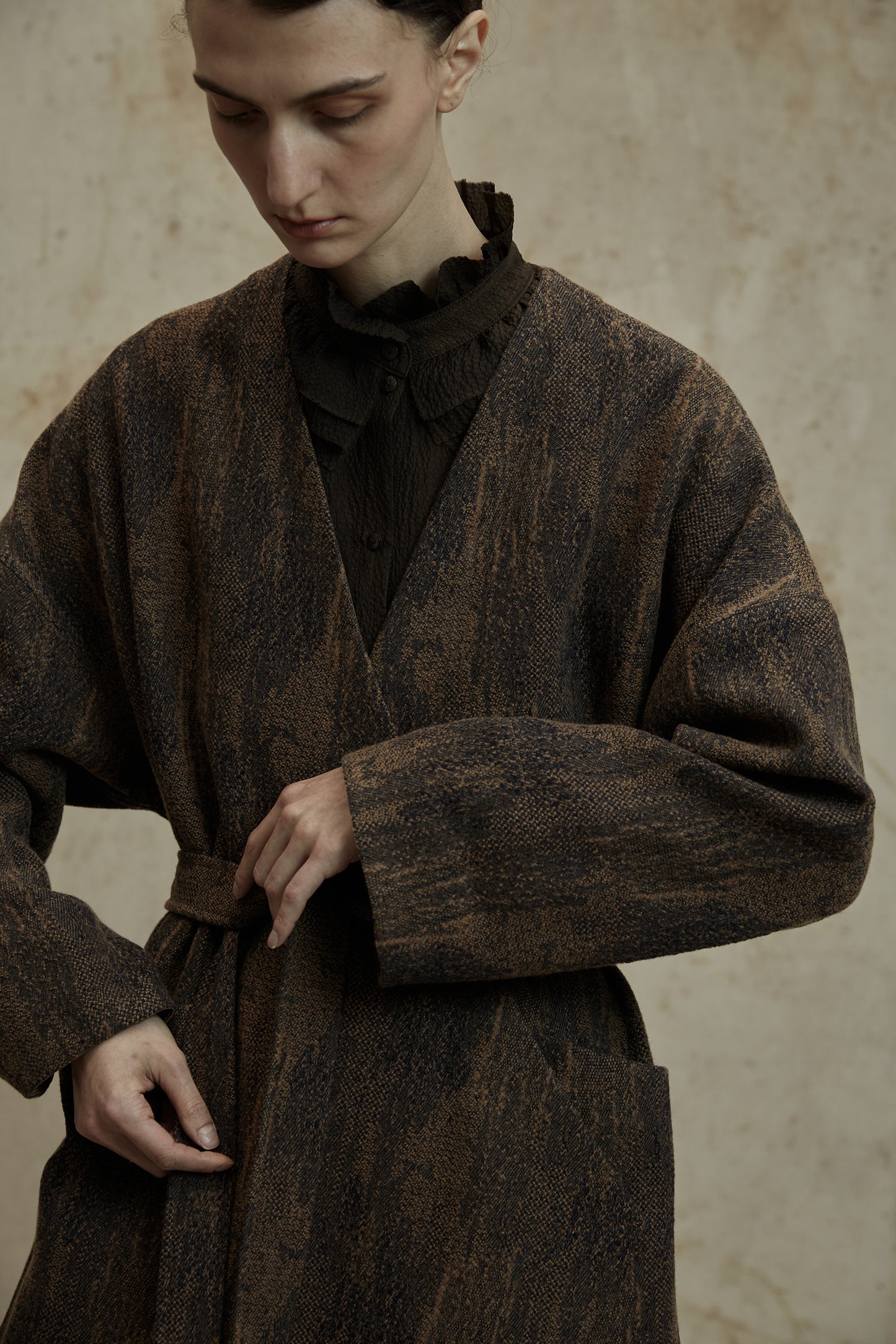 Retro Brown Dark Wool Coat